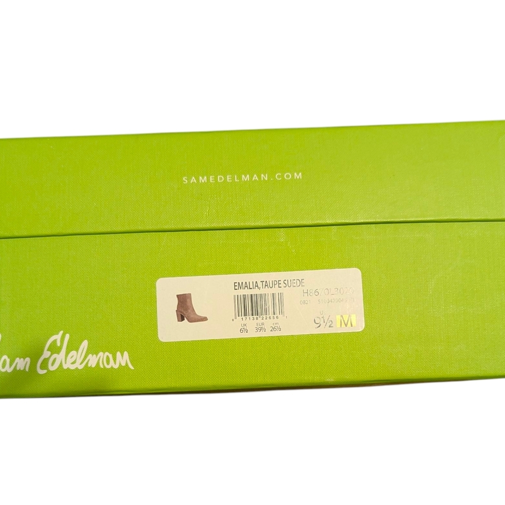 NWOT -Sam Edelman Emalia Taupe Block Heel Pull On Leather Ankle Boots - Size 9.5 - Picture 6 of 6